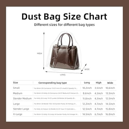 DGAZ Clear Dust Bags for Luxury Handbags | Waterproof Purse Storage Bag,Lightweight Handbag Protector