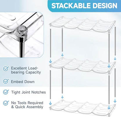 Larger Water Bottle Organizer for Stanley 40 oz Tumbler, Tumbler Organizer | Stackable Water Bottle Holder Rack for Cabinet, Kitchen Storage Organizer for for Stanley Cup Accessories, Tumbler Storage