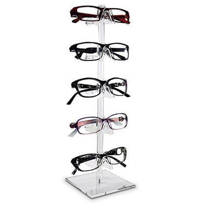 MOOCA 2-Piece Acrylic Eyewear Display Stand, Holds 10 Frames | Eyewear rack with oversized supports displays large sunglasses and eyeglasses for show,store,home and easy assemble.'
