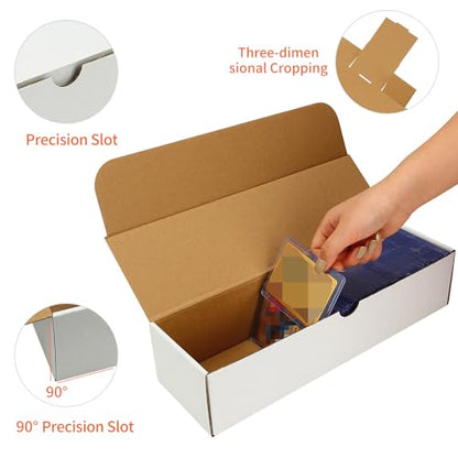 4-Pack • 3200-Count Trading/Gaming Card Box – Fits Toploaders & Sports Cards – Heavy-Duty Cardboard Organizer