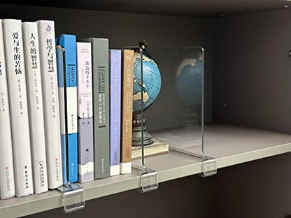 LikeU 8 PCS Acrylic Shelf Dividers for Closets,Wood Shelf Dividers,Clear Shelf Separators,Perfect for Clothes Organizer and Bedroom Kitchen Cabinets Shelf Storage and Organization