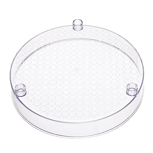 Amazon Basics Lazy Susan Turntable Organizer for Spices and Condiments, 9" Diameter, 2 Tier, Clear