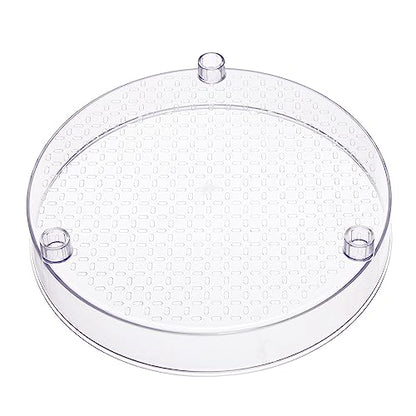 Amazon Basics Lazy Susan Turntable Organizer for Spices and Condiments, 9" Diameter, 2 Tier, Clear