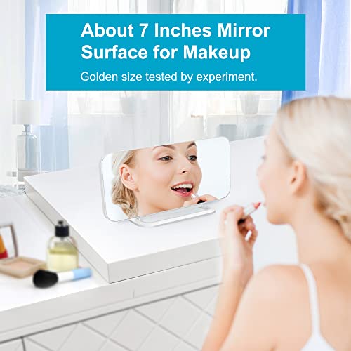 Slim LED Digital Alarm Clock, Mirror Surface for Makeup, with Diming, Large Display, Easy Setting, USB Charger Ports, Modern Bedroom, Desk, Office Living Room Decor, Christmas Birthday for Women Girl