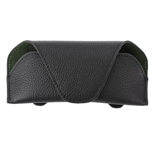 Magnetic Sunglass Holder for Car Visor Clip, Leather Car Glasses Holder, Visor Accessories Eyeglasses Holder Glasses Storage Case (01-Black)
