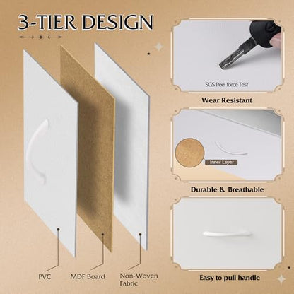 WLIVE 8 Drawer White Fabric Dresser for Bedroom, Tall Storage Tower | White tall 8-drawer fabric dresser with bins, ideal baby dresser for nursery kids room closet toddler clothes organization
