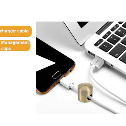 6 Sets Charger Cord Holder,Antique Copper Color Metal Adhesive Cable Management Clips,Adjustable Phone Cable Anchor Holders,Brass Wire Organizer for Desk, Wall, Home, Office, nightstand, Chandelier
