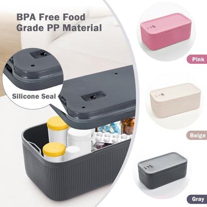 Lockable Storage Box, Small Lock Box with Combination Code for Phone/Medicine Safe/Food Home/Refrigerator/Office/Personal Items/Travel/Gift,9.25 x 5.04 x 3.62’’