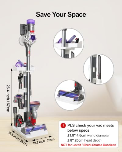 Generic Vacuum Stand, Compatible with Bissell Dreame Dyson Eureka Shark More Cordless Stick Vacuums, Universal Standing Dock Station Organizer, Adjustable Tubes