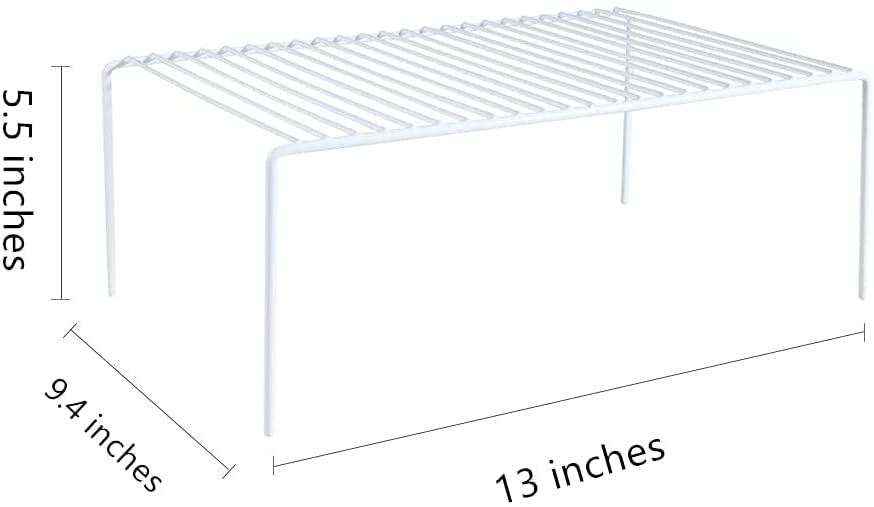 Cabinet Storage Shelf Rack Set of 2, Medium (13 x 9.4 inch) Rustproof Metal Wire Kitchen Cabinet Organizer and Storage, Cupboard Spice Shelf Rack for Plate, Dish, Counter & Pantry Organization