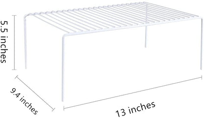 Cabinet Storage Shelf Rack Set of 2, Medium (13 x 9.4 inch) Rustproof Metal Wire Kitchen Cabinet Organizer and Storage, Cupboard Spice Shelf Rack for Plate, Dish, Counter & Pantry Organization