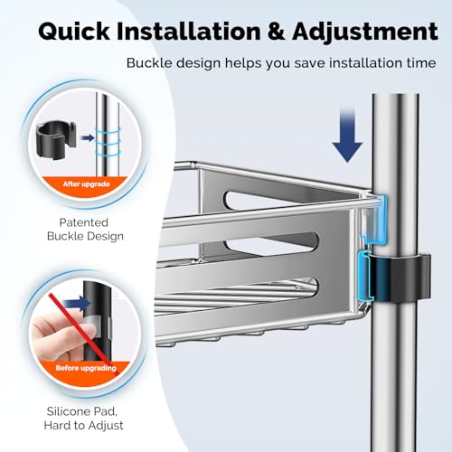 Corner Shower Caddy Tension Pole: Quick Installati... (A-silver | Stainless Steel)