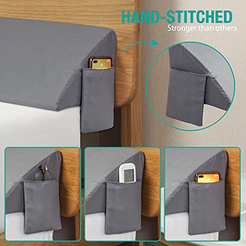 Cal King Wedge Pillow Headboard/Bed Wedge Pillow f... (Gray | Foam)