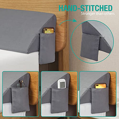 Cal King Wedge Pillow Headboard/Bed Wedge Pillow f... (Gray | Foam)