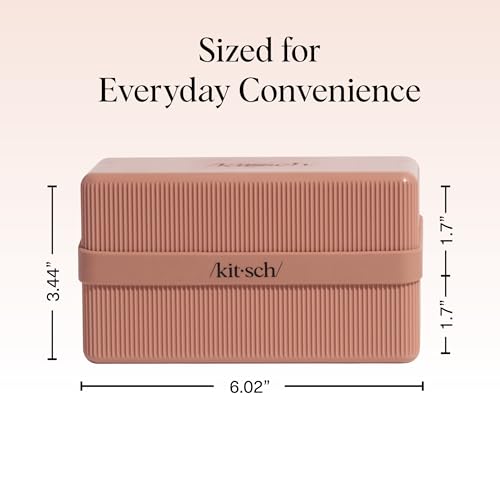 Kitsch 4-Compartment Travel Soap Case – TSA-Approved Bar Soap Holder | Travel Organizer, Bar Soap Case - Lightweight, Durable, Leak-Proof, Made from Recycled Plastic – Terracotta
