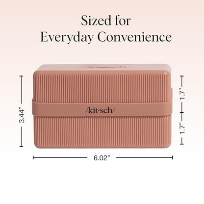 Kitsch 4-Compartment Travel Soap Case – TSA-Approved Bar Soap Holder | Travel Organizer, Bar Soap Case - Lightweight, Durable, Leak-Proof, Made from Recycled Plastic – Terracotta