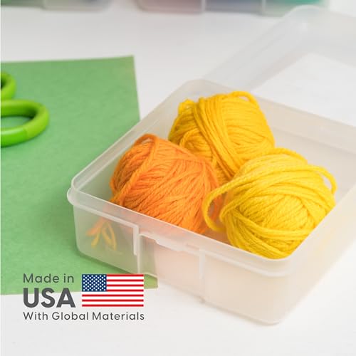 IRIS USA Clear Cases |Made in USA| Plastic Box Organizers (10-Pack)- Small | Bead Storage Organizing Containers with Snap Lid for Arts, Crafts, Ephemera, Stickers, & Dance Cheer