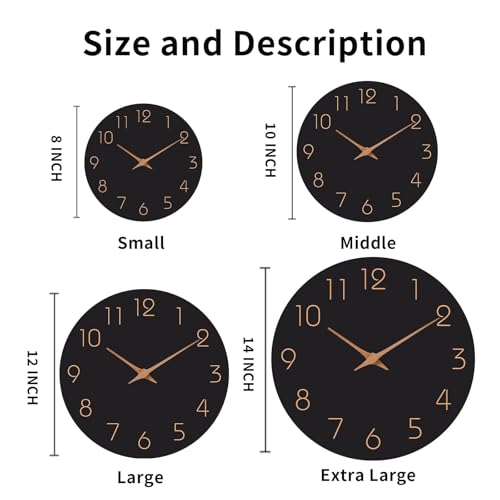 12" Wall Clock Battery Operated Silent Non-Ticking Modern Simple | Analog Kitchen Home Bathroom Living Room Bedroom Office Mordern Simple