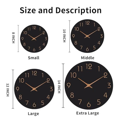 12" Wall Clock Battery Operated Silent Non-Ticking Modern Simple | Analog Kitchen Home Bathroom Living Room Bedroom Office Mordern Simple