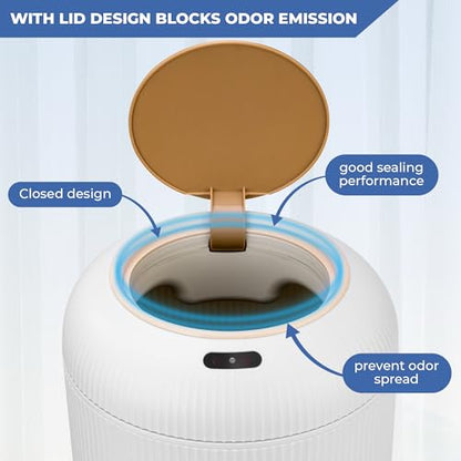 Pukomc Smart Sensor Wastebasket, Convenient and Hygienic Easy to Use | Technology Sensor Waterproof Wastebasket Plastic Trash Can for Kitchen, Bathroom, Bedroom, Living Room, Office and Outdoor