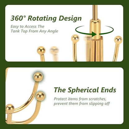 Smilecat Tank Top Hanger Rotatable, Closet Organizer Hanger for Bra Tank Top Belt Tie Hat Stocking, Space Saving Hanger, Gold
