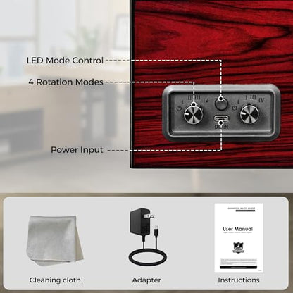 ANWBROAD Watch Winders For Automatic Watches, Watch Turner For Automatic | Automatic Watch Winder Box With Led Light,4 Watch Winder,4 Watch Rotator And Super Quiet Motor And 4 Rotation Mode,UJWW011Y