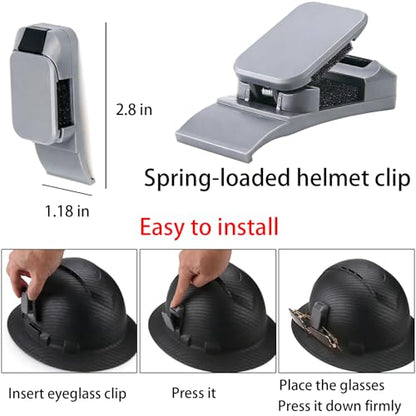 Glasses Holders for Pyramex Ridgeline Hard Hat Accessory，Sunglasses clips can be securely attached to the sun visor