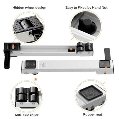 Appliance Rollers Heavy Duty,Newest Extendable Appliance Sliders,Liftable Washing Machine Base,Easily Move Washer and Dryer Machines,Refrigerators,Furniture-White