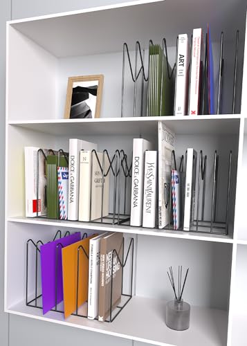 TOPCJ 2 Sets Wire File Organizer for Desk,File Folder Holder/Rack/Stand,File Sorter Organizer,Desktop Record/Clipboard Holder,8 Sections Storage,Anti-Scratch/Rusty,Steel Stable Holder,Black