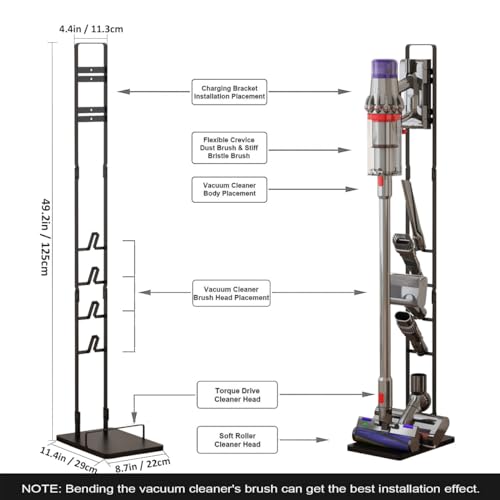 Foho Vacuum Stand Compatible for Dyson V15 V11 V10 V8 V7 V6, Stable Metal Storage Bracket Holder for Handheld DC30 DC31 DC34 DC35 DC58 DC59 DC62 Cordless Vacuum Cleaners & Accessories