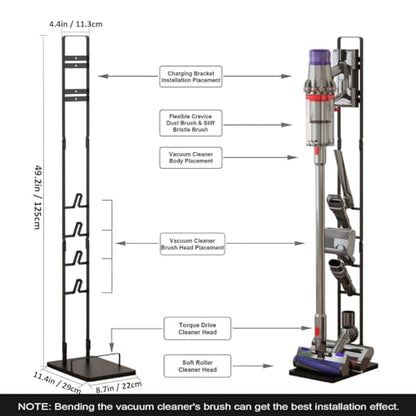 Foho Vacuum Stand Compatible for Dyson V15 V11 V10 V8 V7 V6, Stable Metal Storage Bracket Holder for Handheld DC30 DC31 DC34 DC35 DC58 DC59 DC62 Cordless Vacuum Cleaners & Accessories