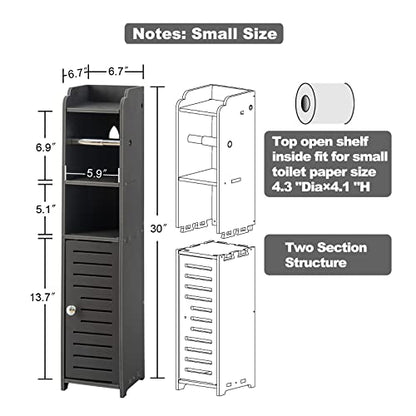 AOJEZOR Toilet Paper Holder Stand: Freestanding No Drill PVC Bathroom Storage for Apartment Renters -Protect Rental Deposit- Small Space Storage Solution