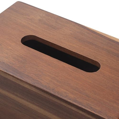 Tissue Box Cover Rectangle, Wood Tissue Box Holder, Wooden Facial Paper Holder for Bathroom, Bedroom, Dinner Table, Office (1 Pack, 9.8 x 5.5 x 3.7 inch)