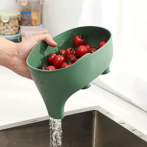 Vegetables Washing Basket Elephant Drainage Basket Fruit Basket for Draining Pasta Noodles Kitchen Gray PP Material 22x14x10cm