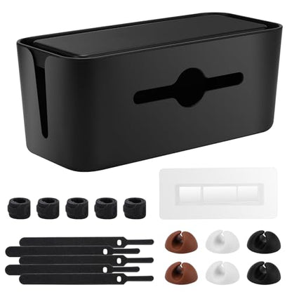 Cable Management Box,Cord Organizer for Home Office Cable Wire Hide,Black | Box for Desk Floor Cable Hide,Cable Box Organizer to Cover The Power Strip Cord Wires