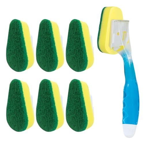 Dish Brush w/Soap Dispenser Wand, 1 Brush w/Head &... (Yellow & Green | Plastic)