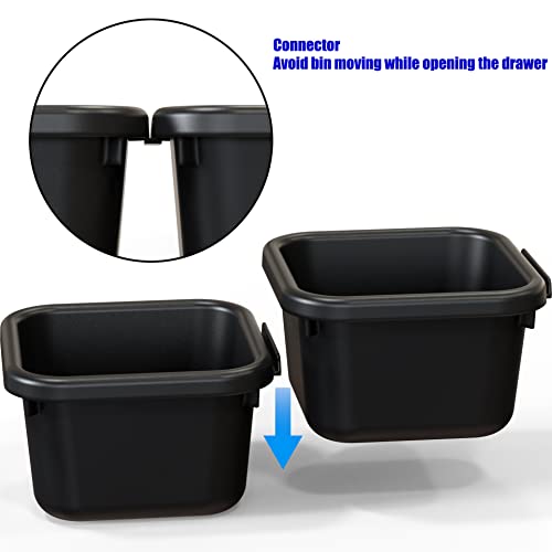 Simple Houseware Interlocking Desk Drawer Bins Organizer, 10 Packs, Black | Great for Makeup Vanity, Bathroom, Office Drawers