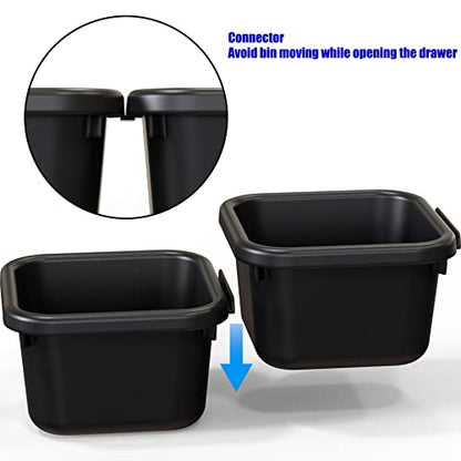Simple Houseware Interlocking Desk Drawer Bins Organizer, 10 Packs, Black | Great for Makeup Vanity, Bathroom, Office Drawers