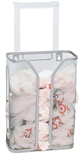Deco Brothers Over The Cabinet Door Grocery Bag Holder, Silver