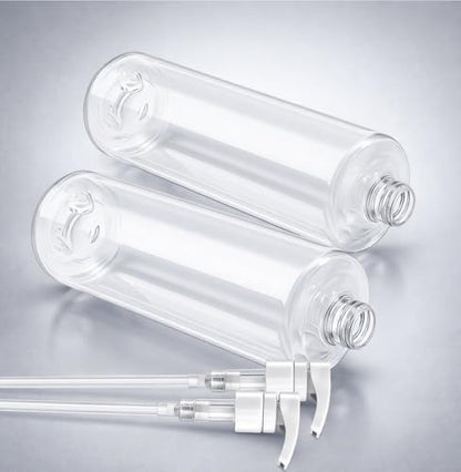 Bar5F Pump Bottle (2-Pack 32-Ounce 1-Liter) Empty for Shampoo Conditioner Body Wash Lotion BPA-Free Crystal-Clear