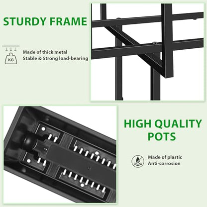Plastic Raised Garden Bed Outdoor with Legs 43x17x... (Black | Metal, Plastic)