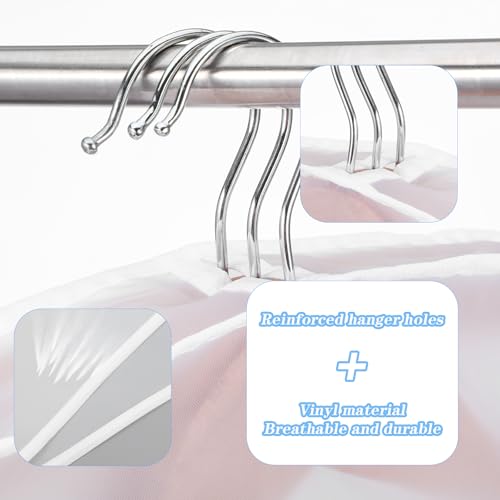 Shoulder Covers for Hanging Clothes, 15 Pack Clear Shoulder Cover Breathable Garment Dust Covers Protectors 2" Gusset for Suit, Coats, Jackets, Dress, Closet Storage, 24'' x 12" x 2"