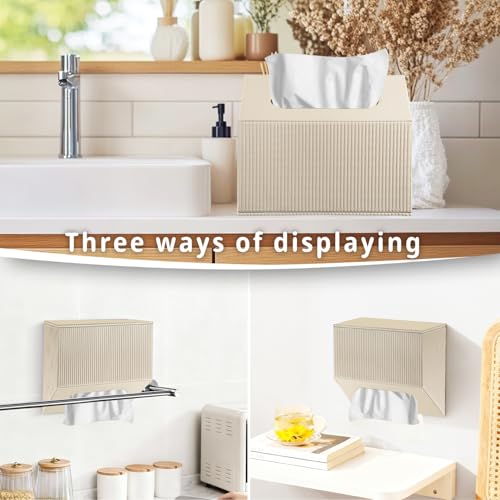 Hand Towels Box Cover Compatible with Kleenex Disposable Paper Hand Towels | PU Leather Tissue Box Cover,Hand Towels Holder/Dispenser Suitable for Dining Room,Kitchen,Bathroom,Can Be Wall-Mounted