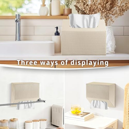 Hand Towels Box Cover Compatible with Kleenex Disposable Paper Hand Towels | PU Leather Tissue Box Cover,Hand Towels Holder/Dispenser Suitable for Dining Room,Kitchen,Bathroom,Can Be Wall-Mounted
