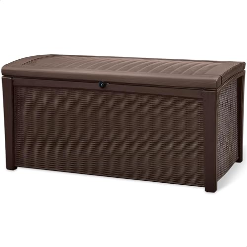 Borneo 110 Gallon Resin Deck Box - Organization an... (Brown | Resin)