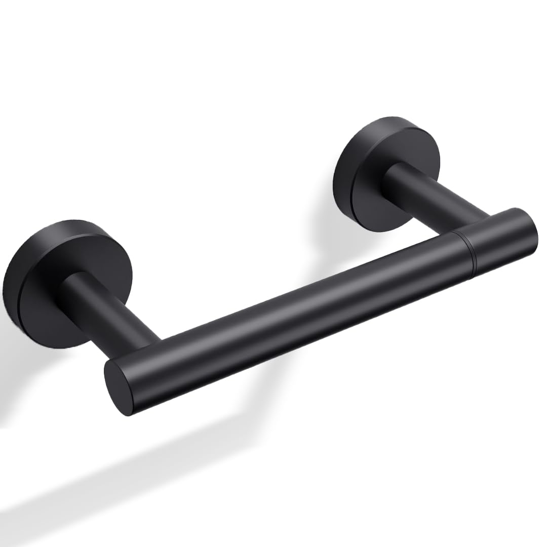 Day Moon™ Matte Black Toilet Paper Holder Wall Mount - Pivoting Modern Roll Holder for Bathroom