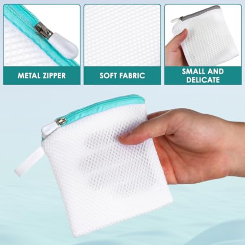 6Pcs Mesh Laundry Bags for Delicates with Zipper Small Washing Machine Laundry Bags Organizer for Travel Lingerie Bra Socks Foldable Lightweight Storage Net