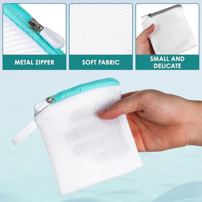 6Pcs Mesh Laundry Bags for Delicates with Zipper Small Washing Machine Laundry Bags Organizer for Travel Lingerie Bra Socks Foldable Lightweight Storage Net