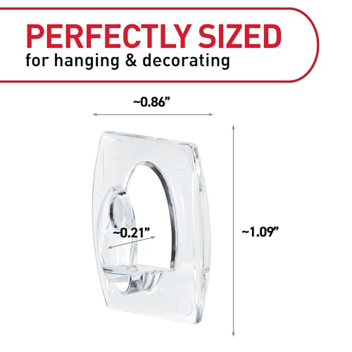 Command Clear Indoor Mini Wall Hooks, 30 Hooks, 32 Strips, Damage-Free Hanging and Decorating for Home, Room, Wall, Office, and Dorm Decor, Holds up to 0.5 lb