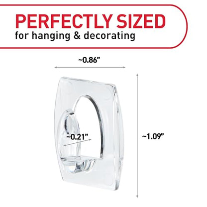 Command Clear Indoor Mini Wall Hooks, 30 Hooks, 32 Strips, Damage-Free Hanging and Decorating for Home, Room, Wall, Office, and Dorm Decor, Holds up to 0.5 lb
